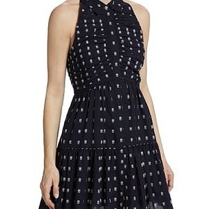 NWT Cinq à Sept Beryl ruched halter dress, size 16